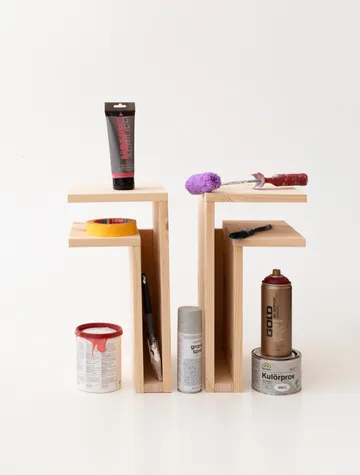 F-shelf Play DIY vägghylla - Pine, left - Maze