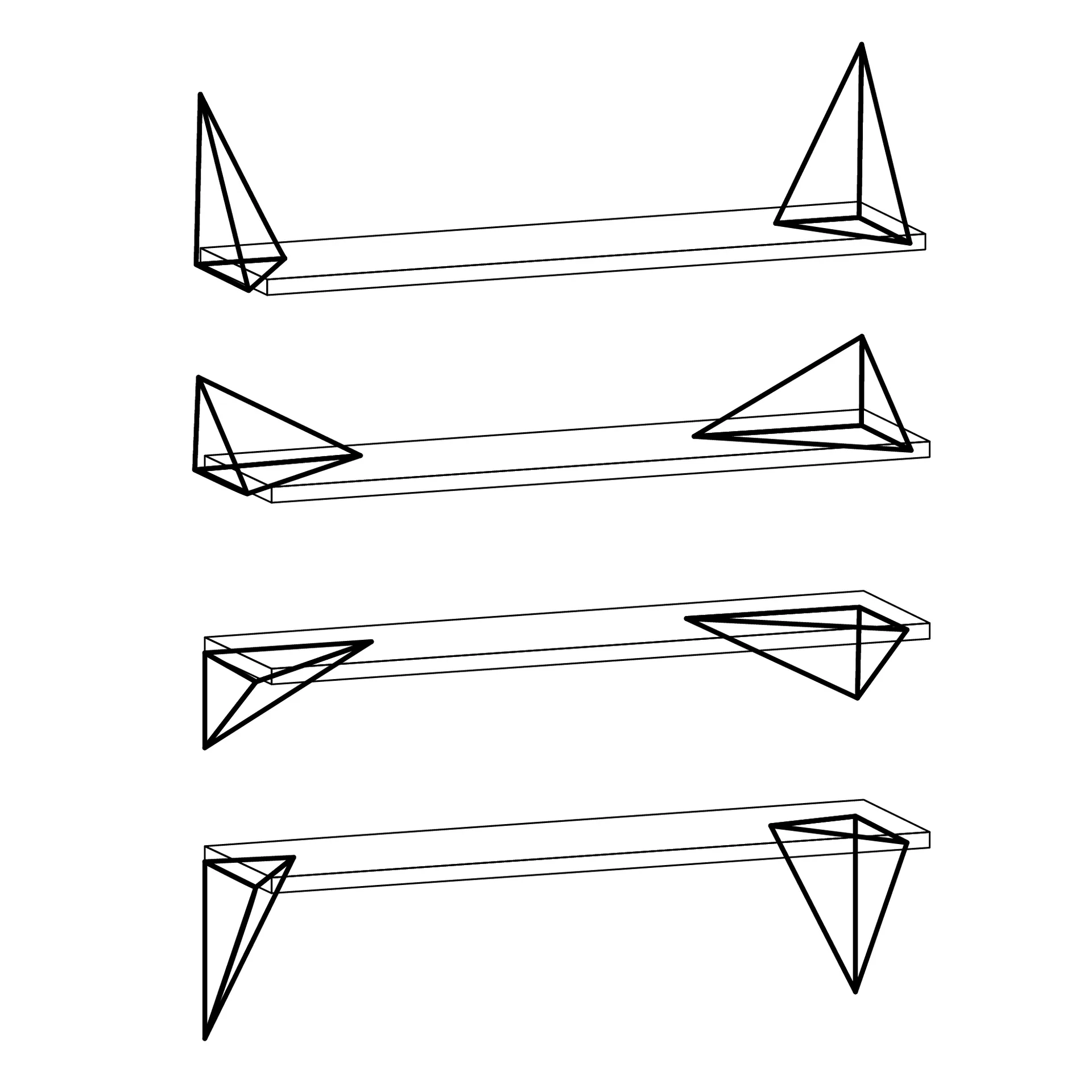 Pythagoras Brackets 2-pack, vit Maze