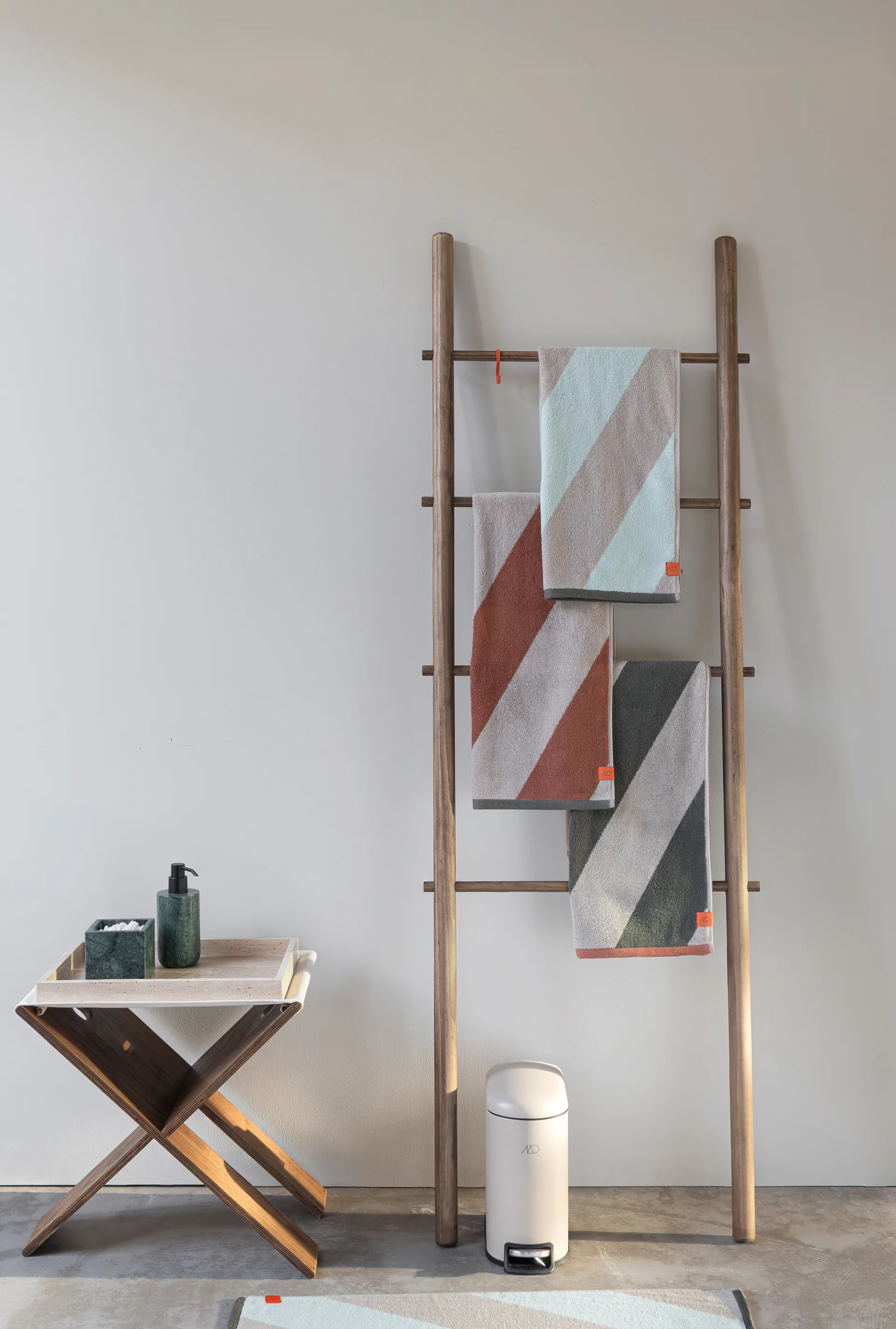 Diagonal handduk, Mint, 70x133 cm Mette Ditmer