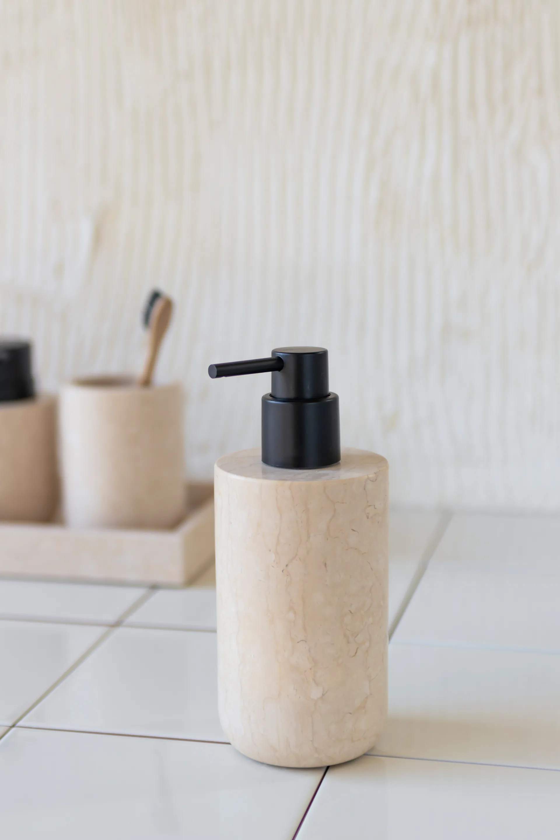 Marble tvålpump 17,5 cm, Sand Mette Ditmer