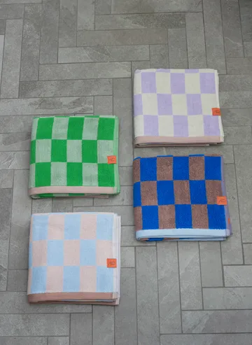 Retro handduk - Cobalt, 70x133 cm - Mette Ditmer