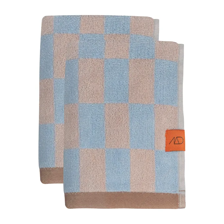 Retro handduk - Light blue, 40x55 cm, 2-pack - Mette Ditmer