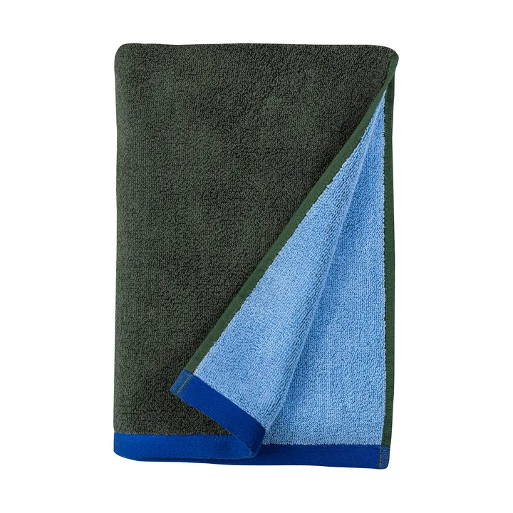 Soft badhandduk 70x133 cm - Dark olive-light blue - Mette Ditmer