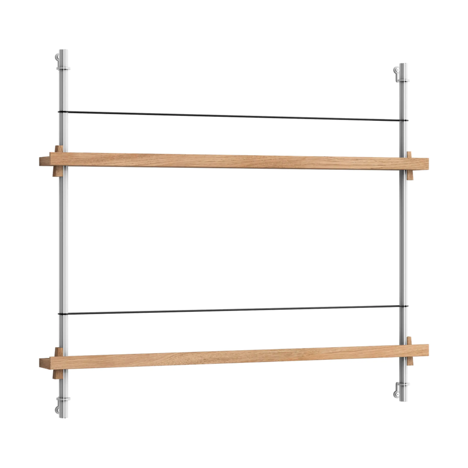 Magazine Shelving tidningsställ, Ek-rostfritt stål, 85x65x7 cm, MS.65.1 MOEBE