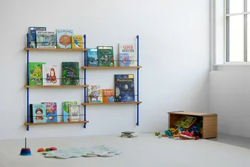 Magazine Shelving tidningsställ - Ek-white, 85x180x7 cm, MS.180.1 - MOEBE