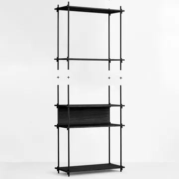 Moebe hyllben 115 cm 2-pack - Black - MOEBE