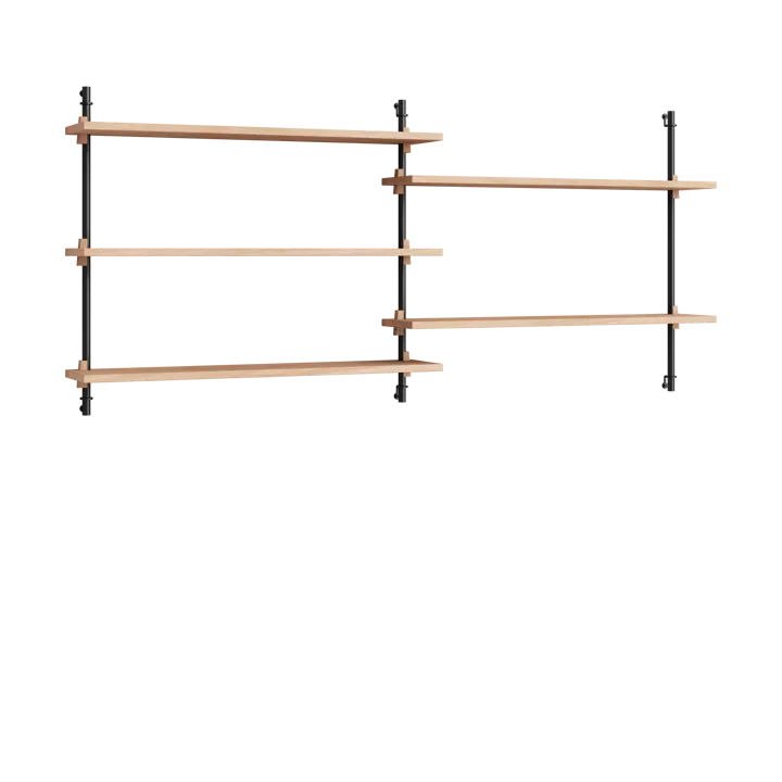 Moebe wall shelving ws.65.2.B - Ek-svart - MOEBE