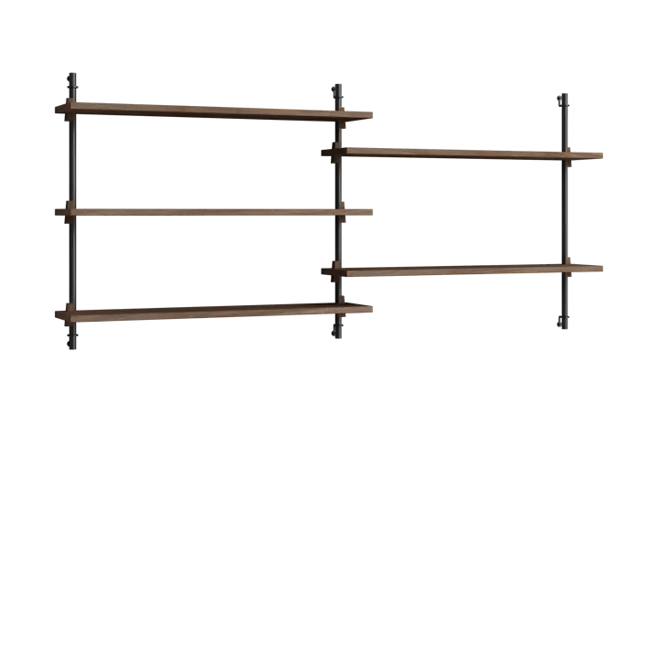 Moebe wall shelving ws.65.2.B - Rökt ek-svart - MOEBE