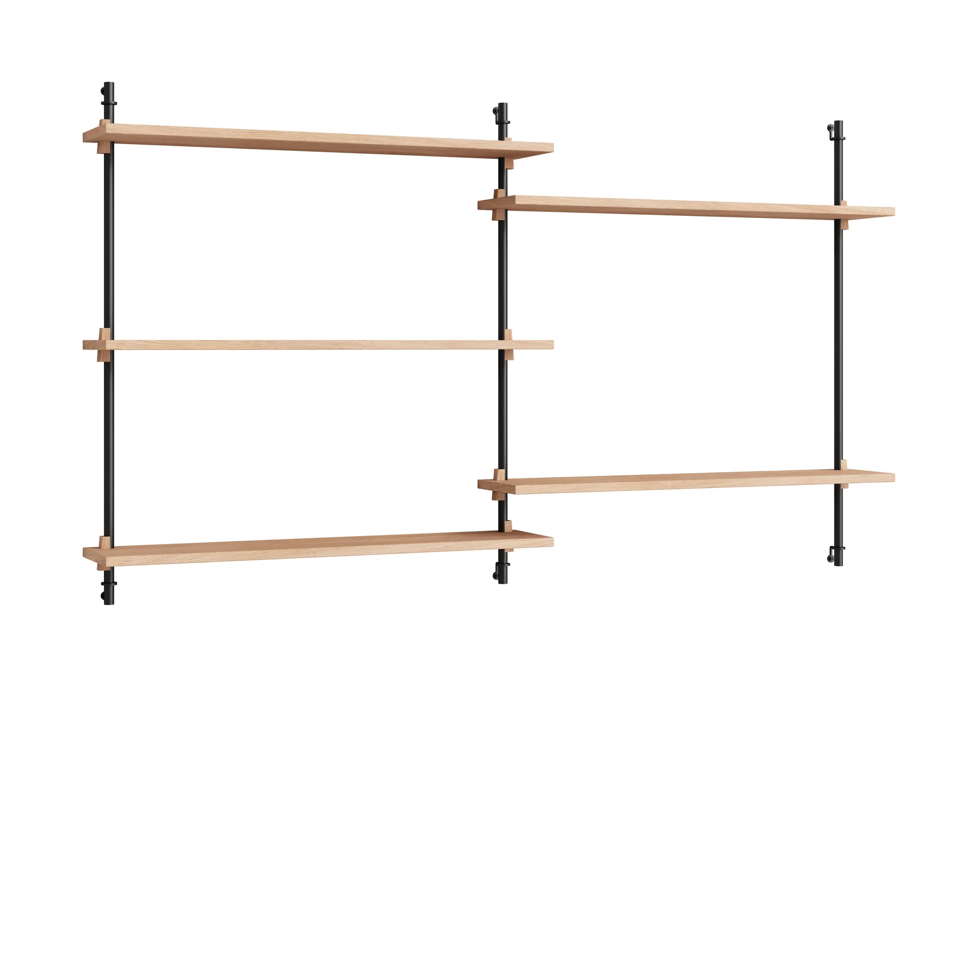 Moebe wall shelving ws.85.2.B, Ek-svart MOEBE