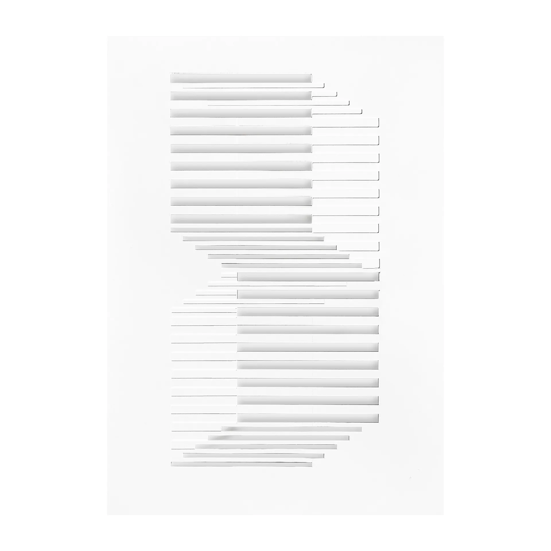 Relief konstverk shifted lines 21x29,7 cm, Off White MOEBE
