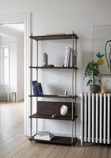 Shelving System classic hylla - Ek-warm grey, 86x115x35 cm, S.115.1.A - MOEBE