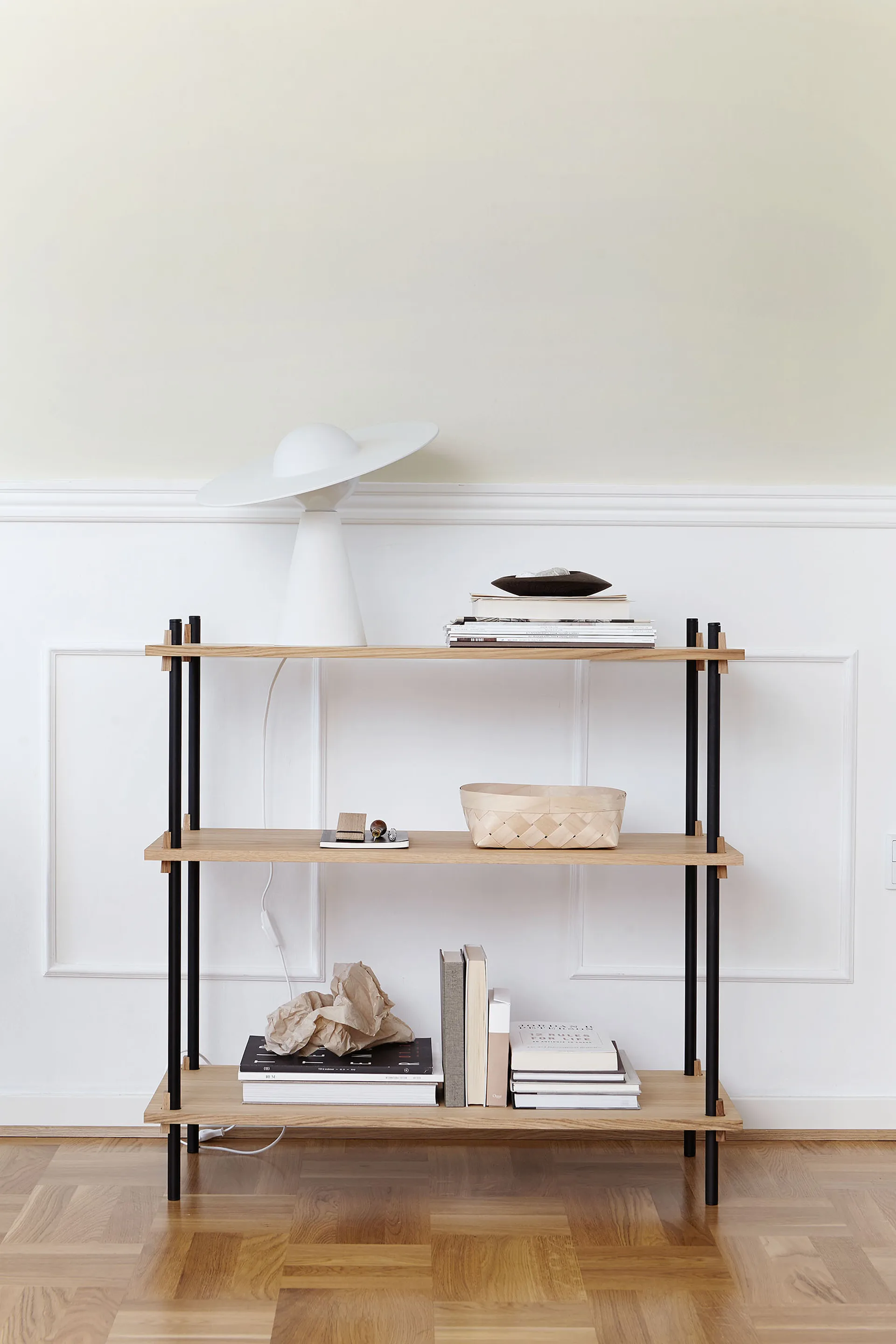Shelving System classic hylla, Ek-warm grey, 86x115x35 cm, S.115.1.A MOEBE