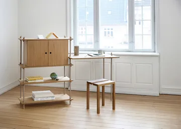 Shelving System hylla med skåp - Ek-warm grey, 163x200x35 cm, S.200.2.C - MOEBE