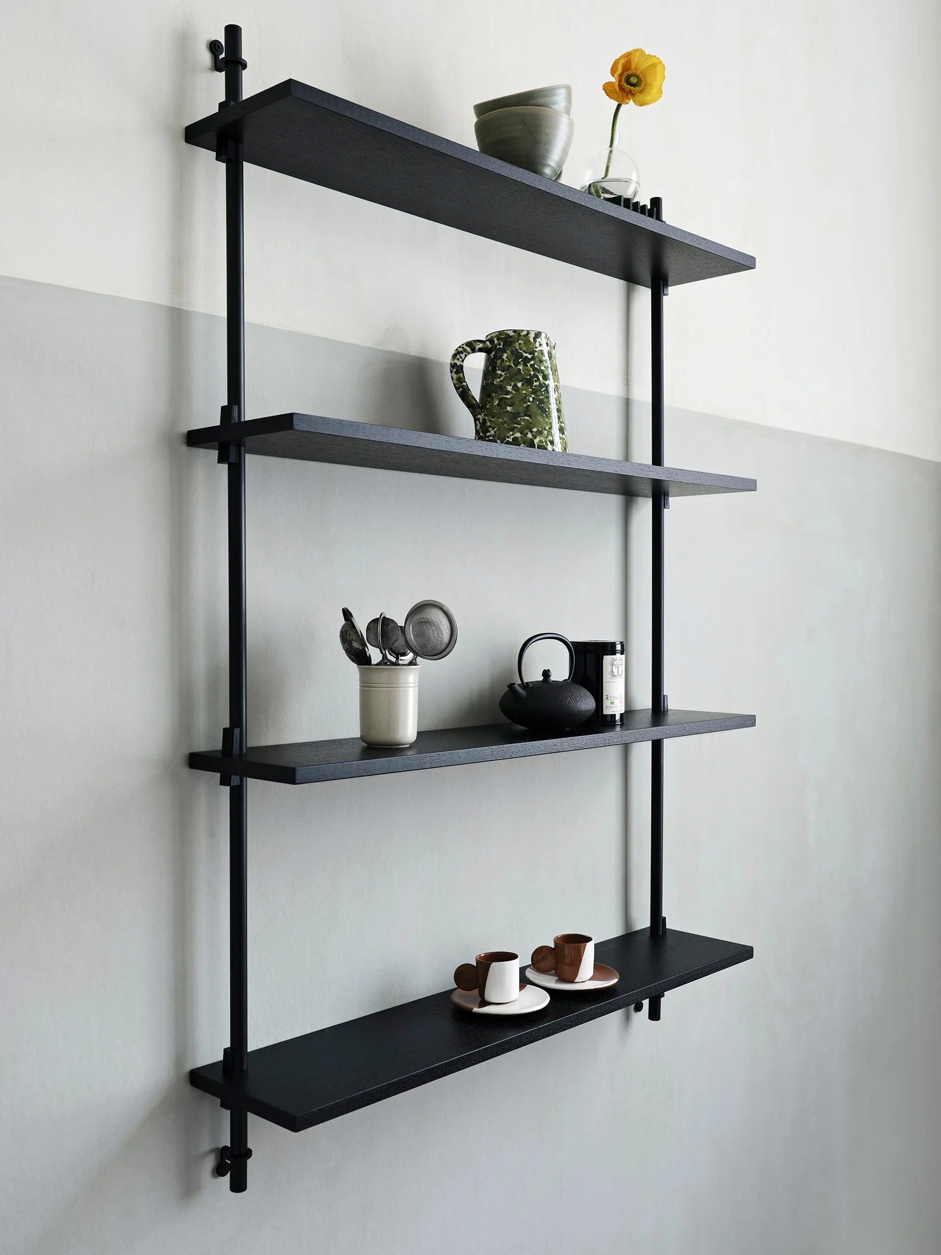 Wall Shelving vägghylla, Ek-warm grey, 92x115x17,5 cm, WS.115.1 MOEBE