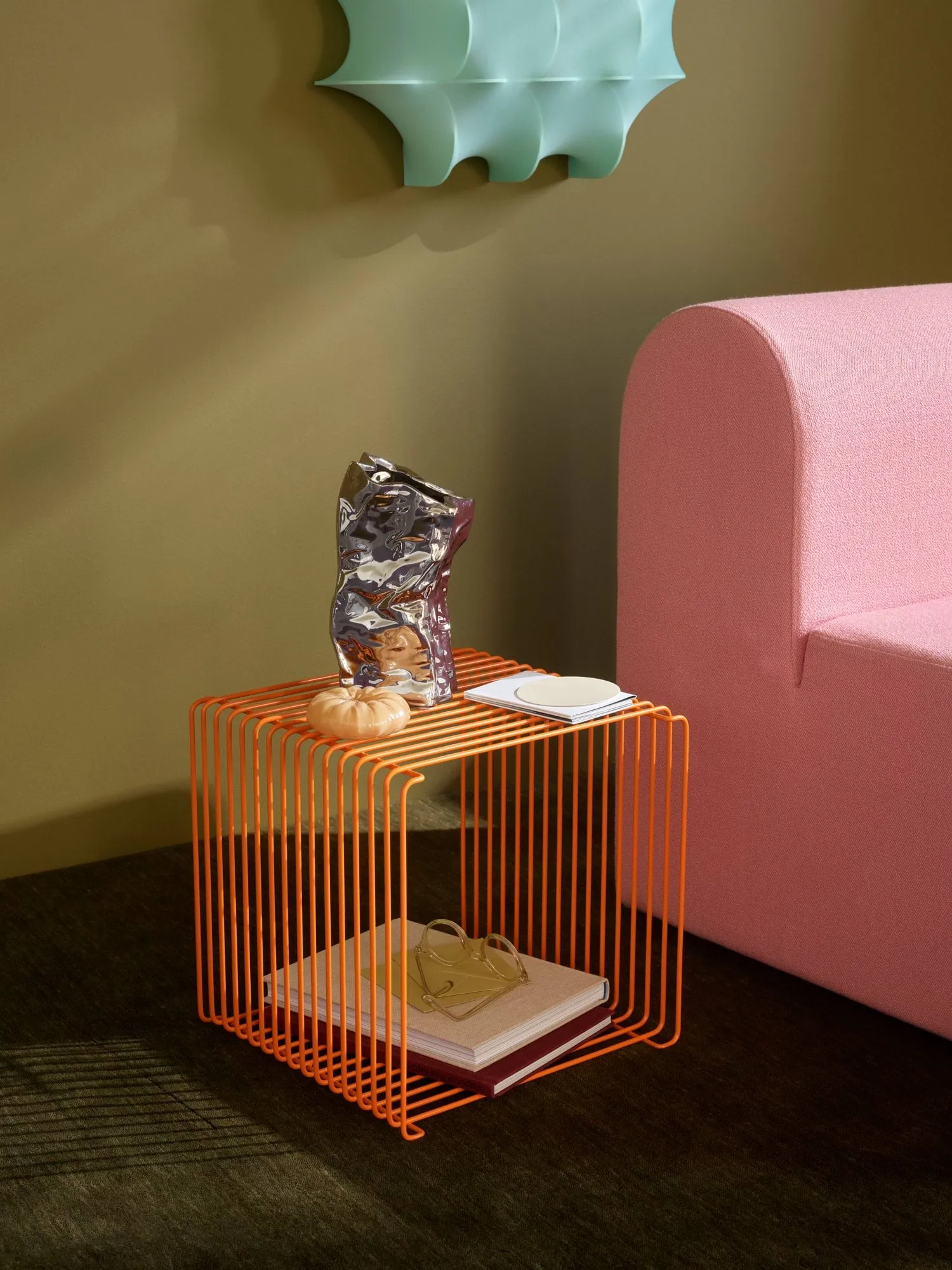Panton Wire Single hylla 34,8x34,8x34,8 cm, Tangerine Montana