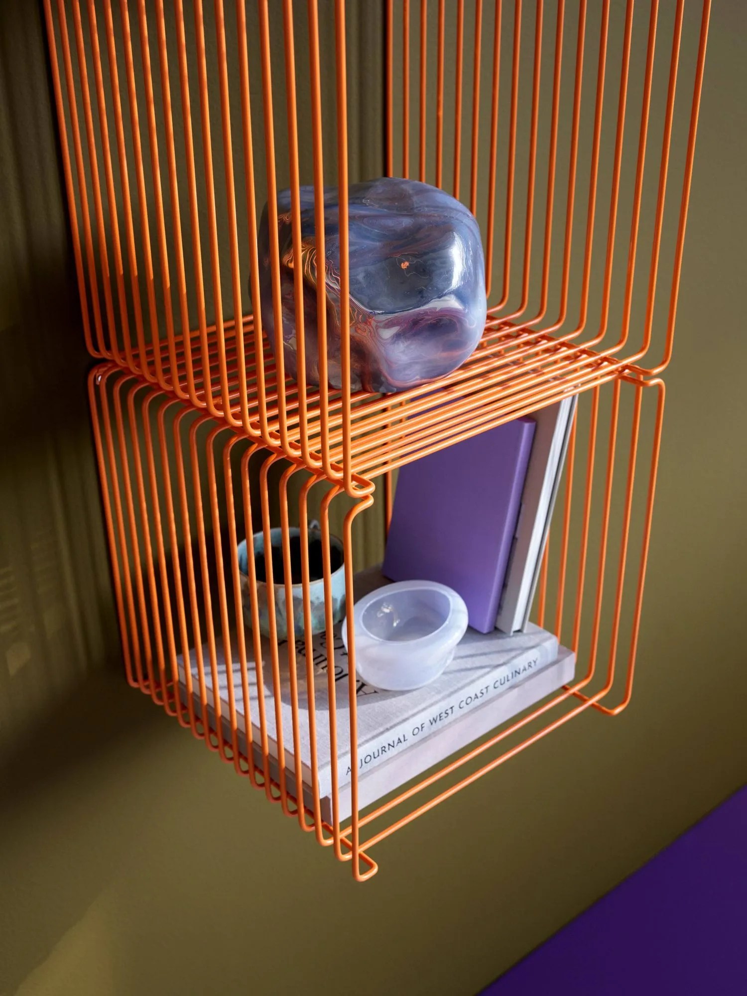 Panton Wire Single hylla 34,8x34,8x34,8 cm, Tangerine Montana