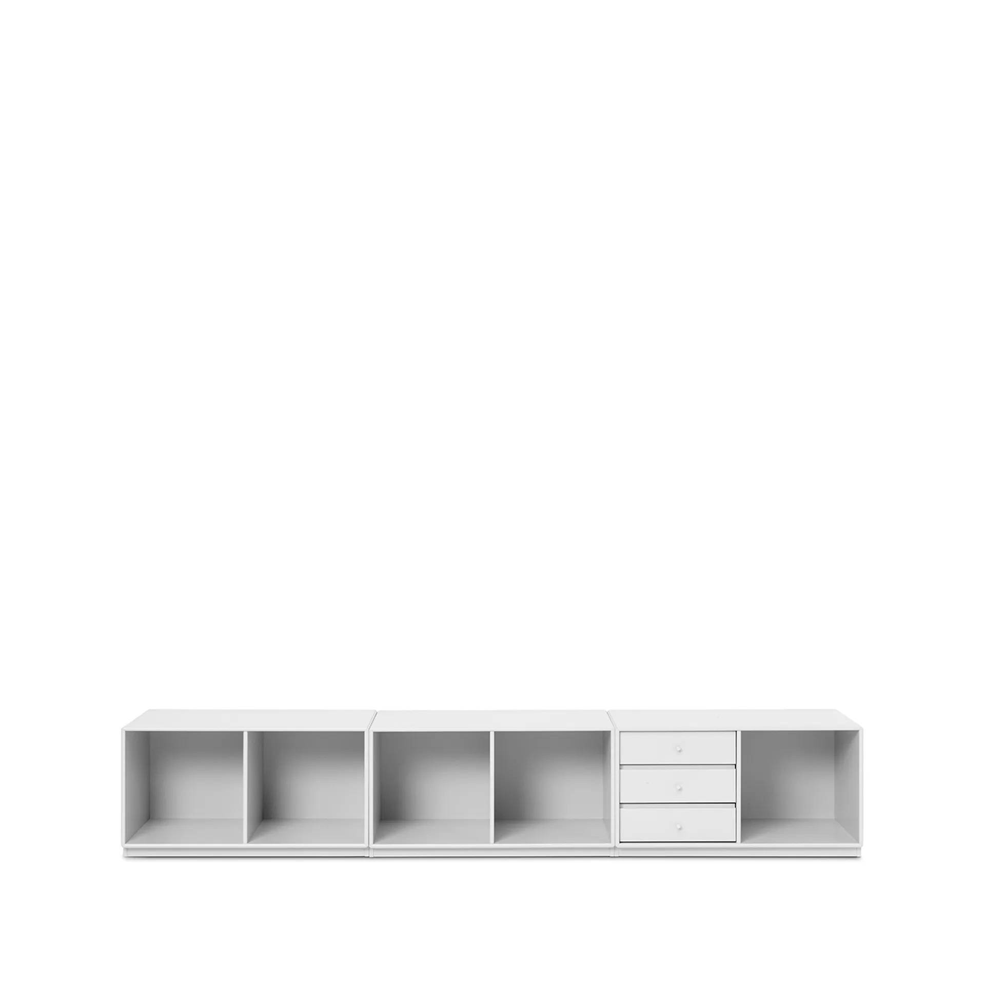 Rest hyllmodul, new white 101 sockel, 3 lådor Montana