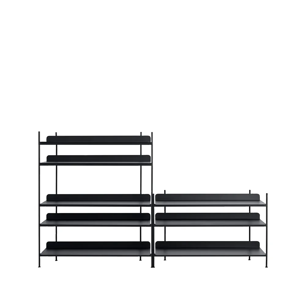 Compile configuration 7 hyllsystem, Black Muuto