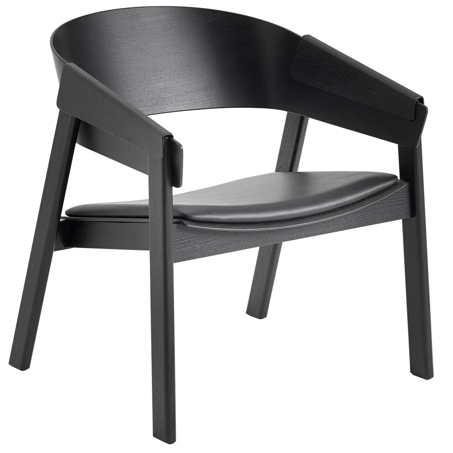 Cover loungestol, Refine leather black-Black Muuto