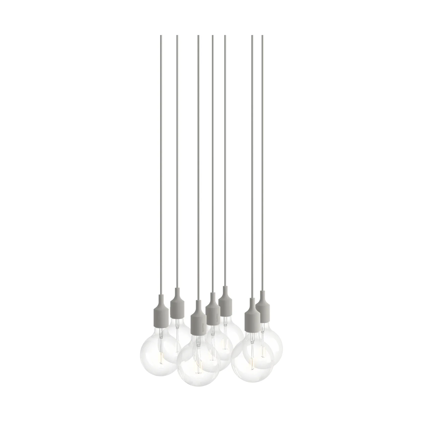 E27 Pendant Cluster 7 pendel, Light grey Muuto