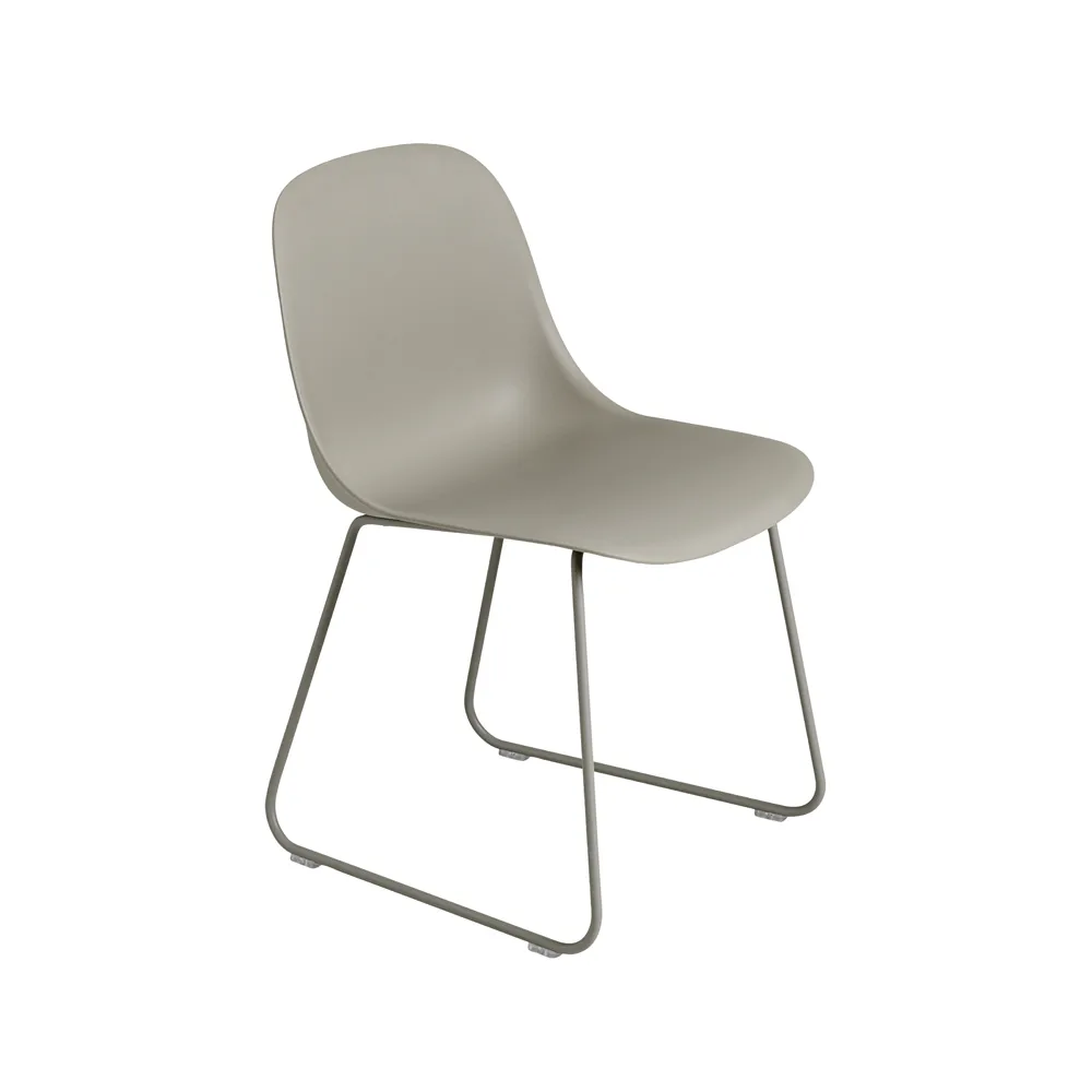 Fiber stol stålmedar plastsits, Grey-Grey Muuto