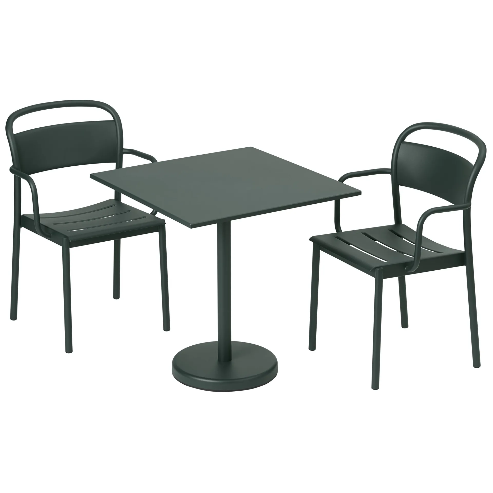 Linear steel armchair karmstol, Dark green Muuto