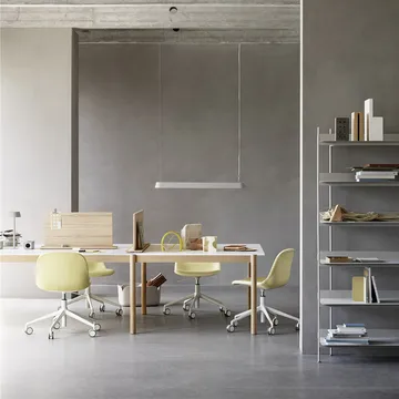 Linear System End Module bord - White laminate-Oak 142x120 cm - Muuto