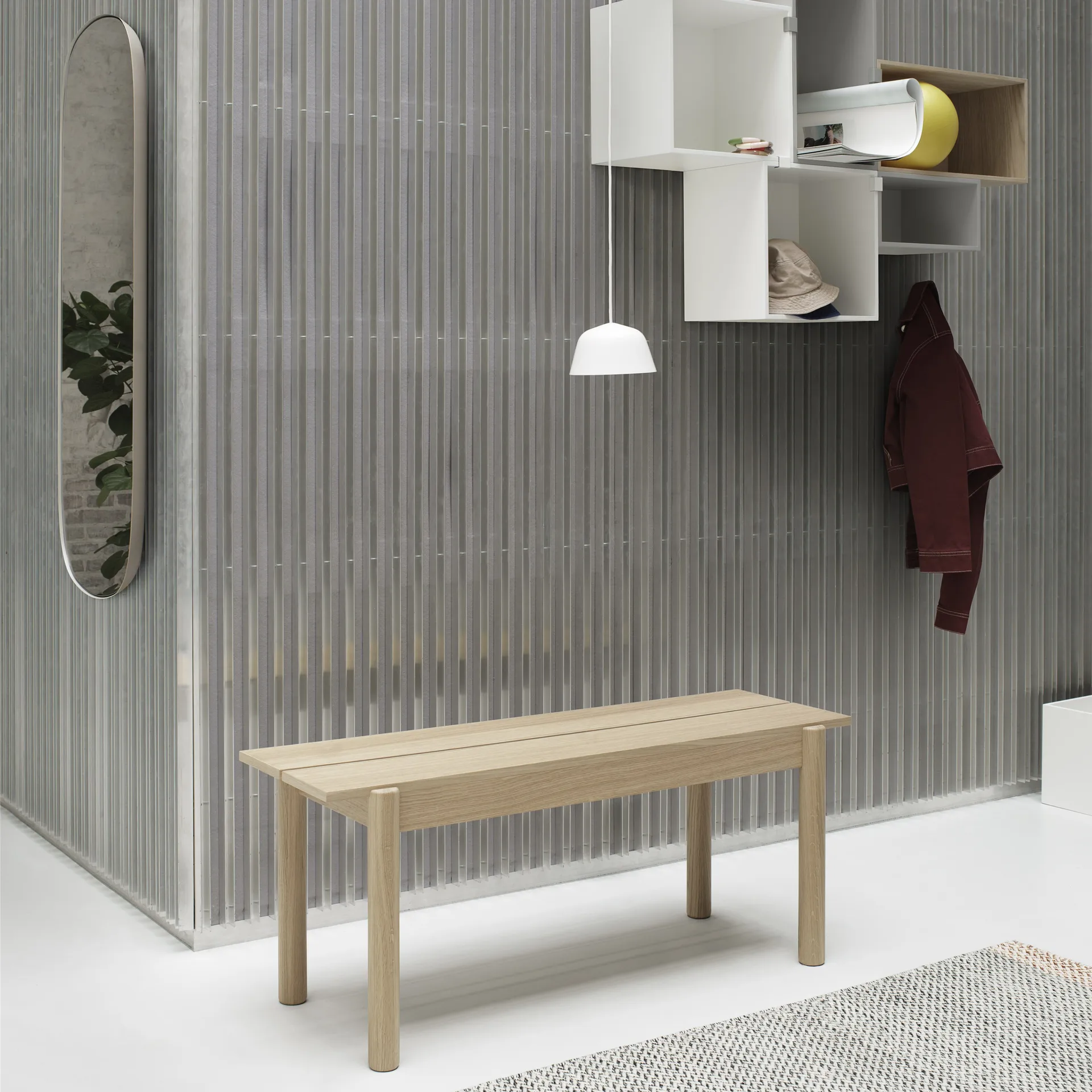 Linear träbänk ek, 110 cm Muuto