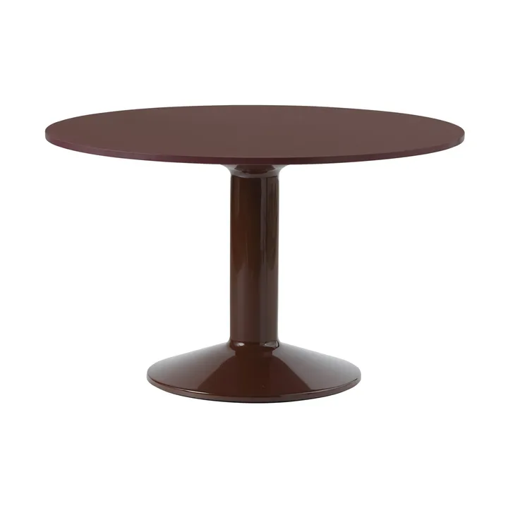 Midst pelarbord - Dark red linoleum-dark red, Ø120 cm - Muuto