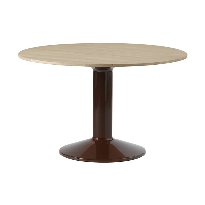 Midst pelarbord - Oiled oak-dark red, Ø120 cm - Muuto