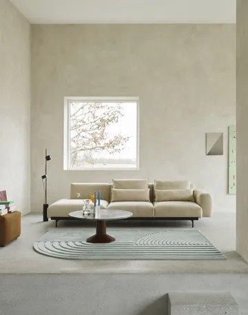 Midst soffbord - Grey marble-dark red, Ø90 cm - Muuto