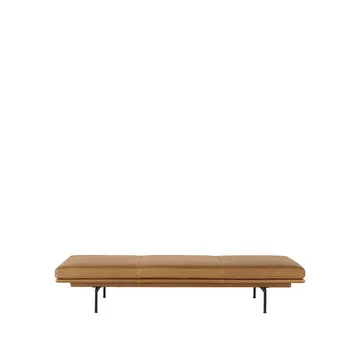 Outline dagbädd - Refine leather cognac-Black - Muuto
