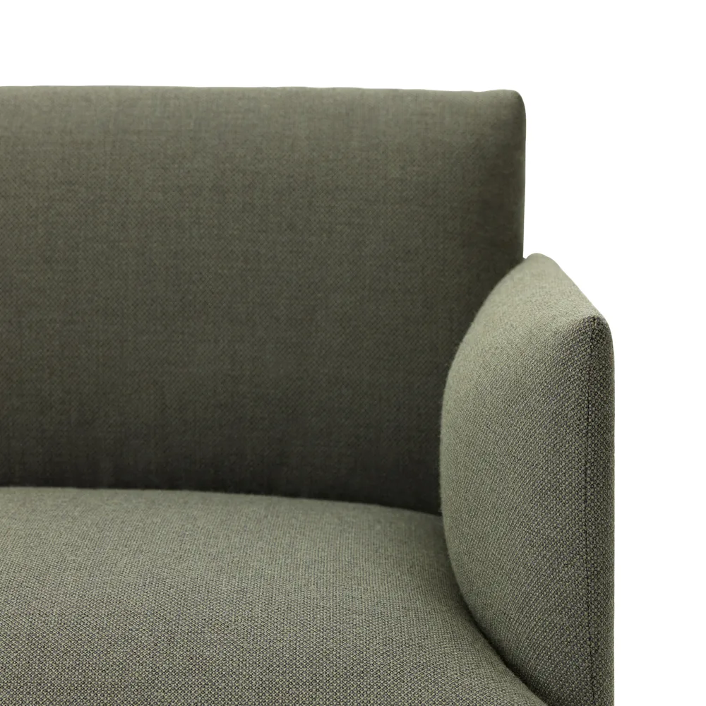 Outline soffa 2-sits, Refine leather black-Black Muuto