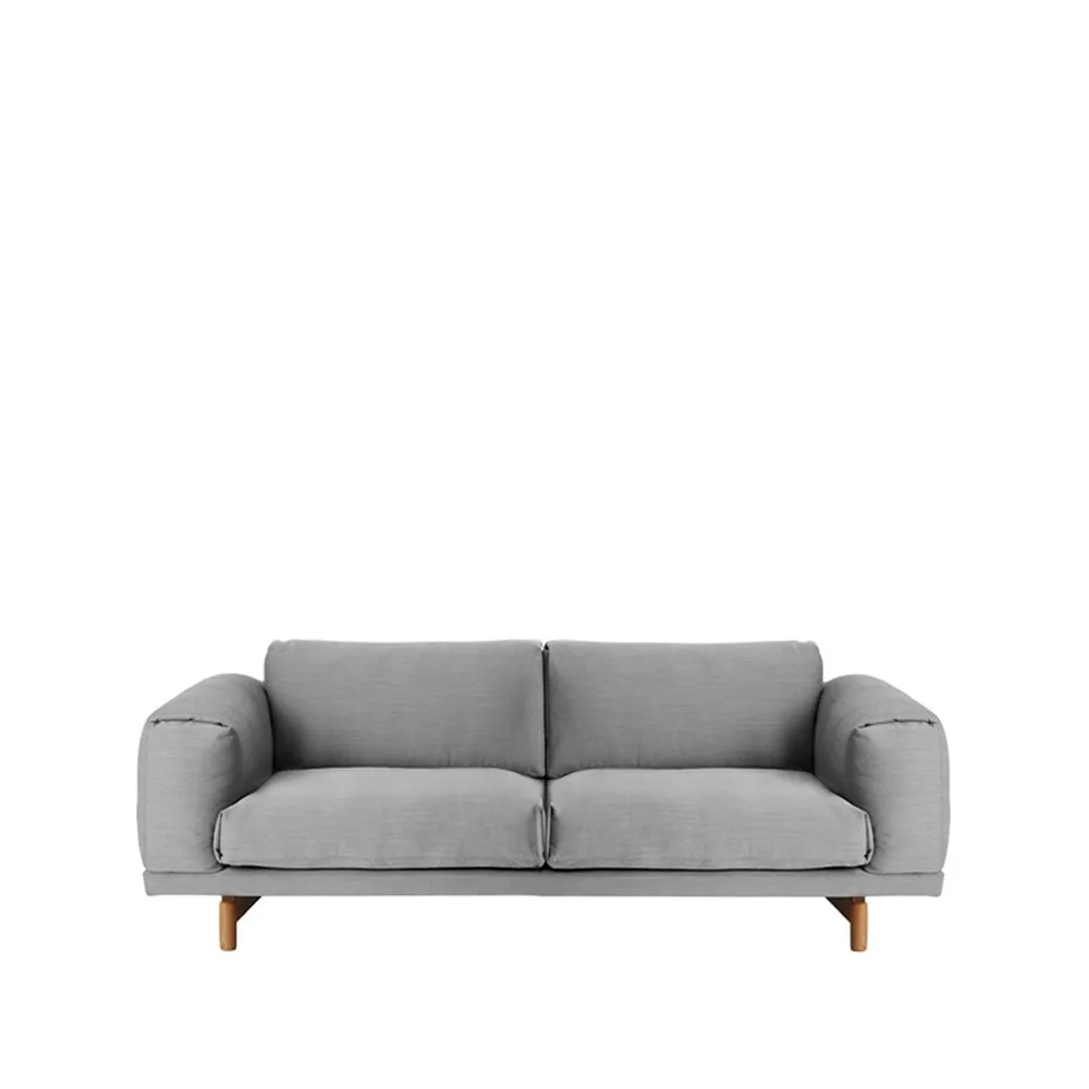 Rest soffa, 2-sits tyg steelcut trio ii 133 light grey-ekben Muuto
