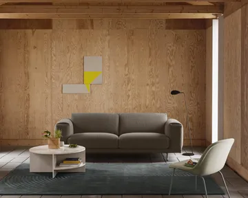 Rest soffa - 3-sits, Hearth 6 grey-svarta ben - Muuto