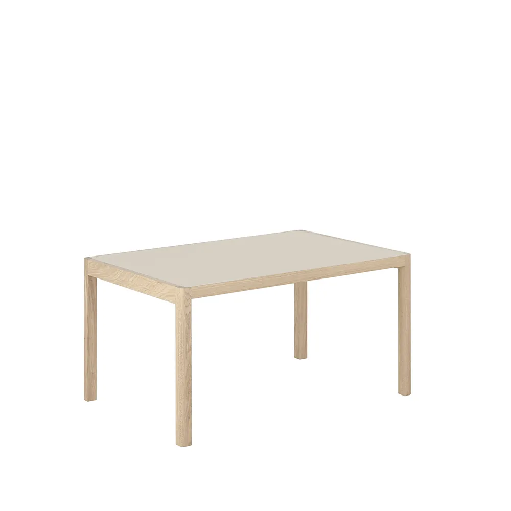 Workshop matbord, Grey linoleum-Oak 140x92 cm Muuto