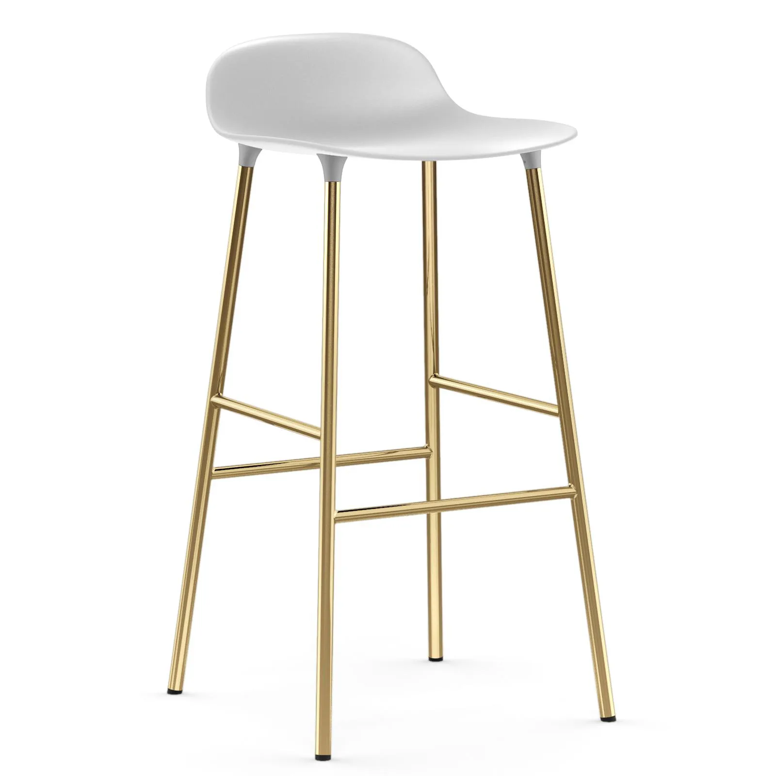 Form barstol mässingsben 75 cm, Vit Normann Copenhagen