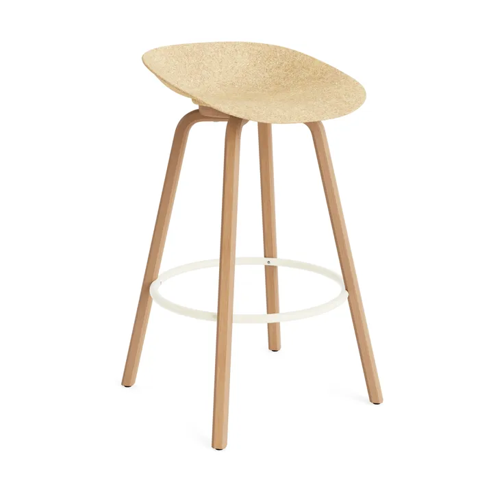 Mat Barstool barpall 75 cm - Hemp-beech-cream steel - Normann Copenhagen