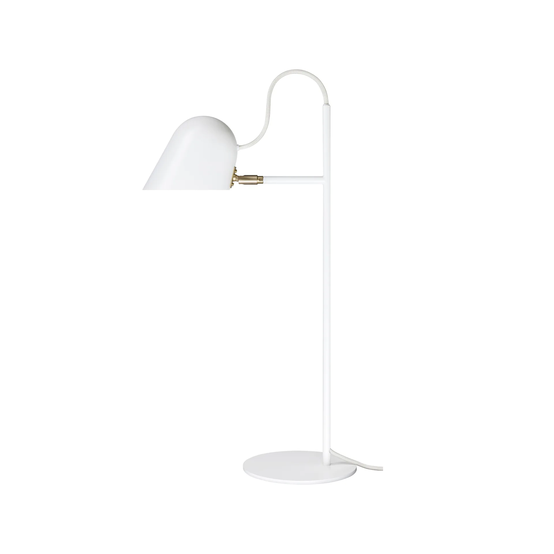 Streck bordslampa, vit, varmgrå textilsladd Örsjö Belysning