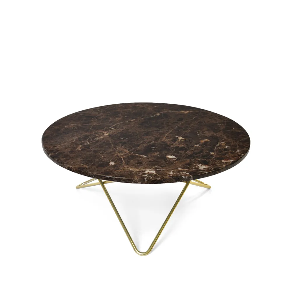 O Table soffbord, marmor brun, mässingstativ OX Denmarq