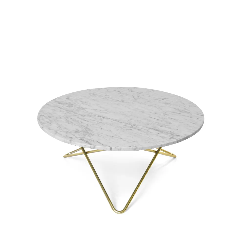 O Table soffbord, marmor vit, mässingsstativ OX Denmarq