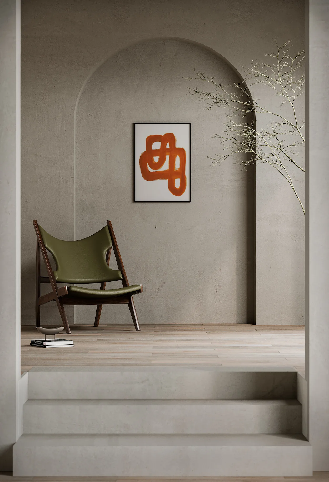 Orange Brush poster, 30x40 cm Paper Collective