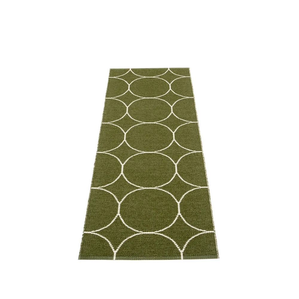 Boo gångmatta, dark olive/vanilla, 70x200 cm Pappelina