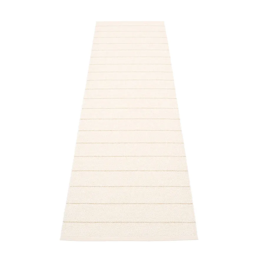 Carl gångmatta, vanilla/white, 70x270 cm Pappelina