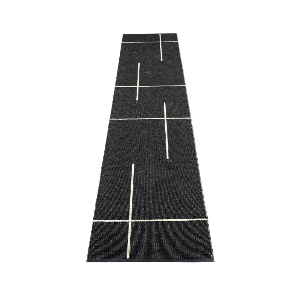 Fred gångmatta, black, 70x360 cm Pappelina