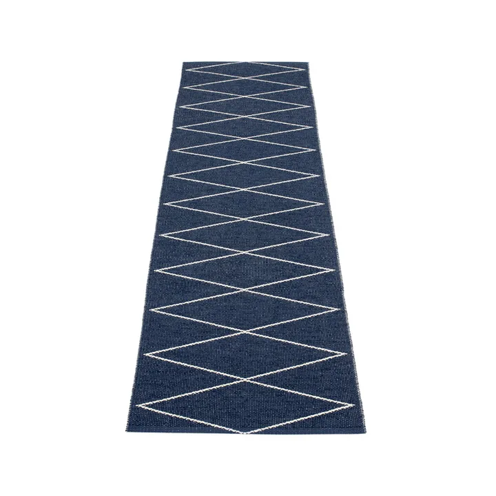 Max gångmatta dark blue/vanilla - 70x160 cm - Pappelina