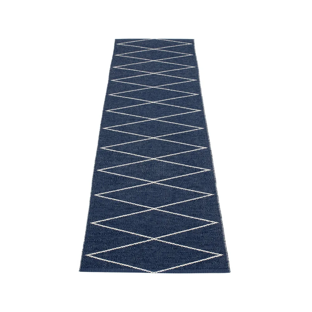 Max gångmatta dark blue/vanilla, 70x320 cm Pappelina