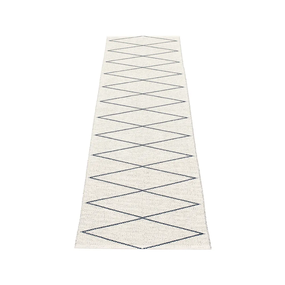 Max gångmatta dark blue/vanilla, 70x320 cm Pappelina