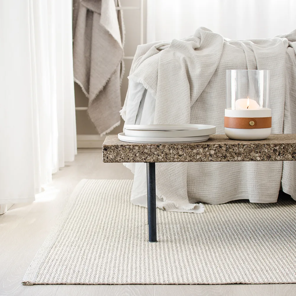 Mono matta, fossil grey/warm grey, 180x220 cm Pappelina