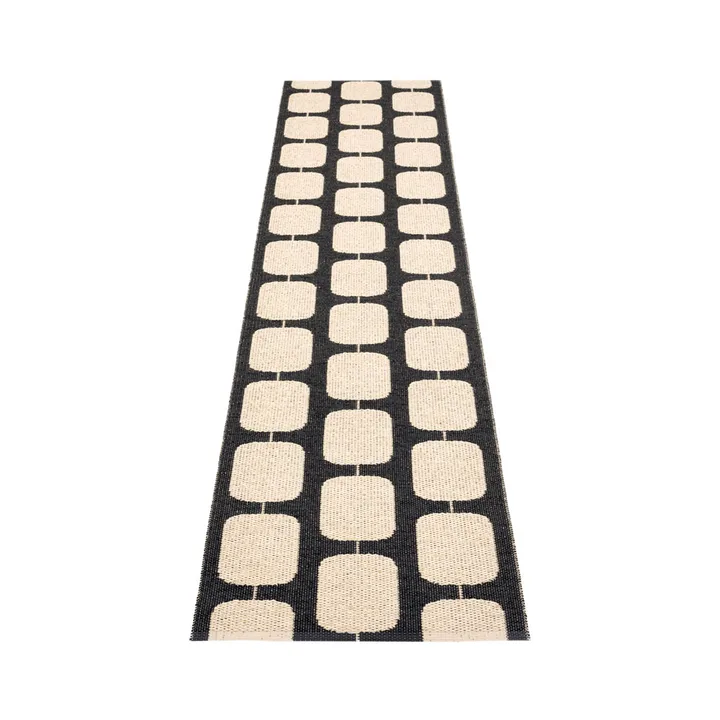Sten gångmatta - black, 70x300 cm - Pappelina